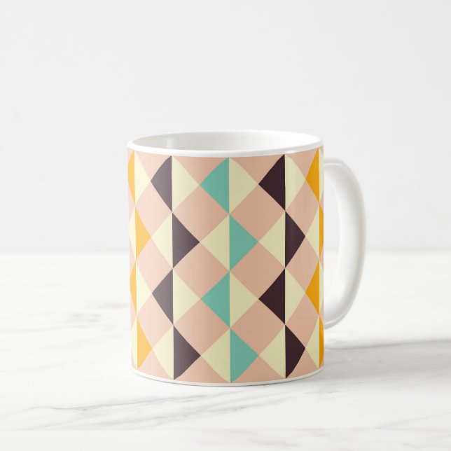 Geometrisches Muster überlappende Diamanten und Dr Kaffeetasse (VorderseiteRechts)