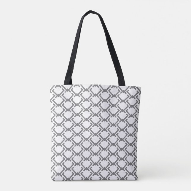 Geometrisches Muster verschiedener Größen, grau Tasche (Rückseite)