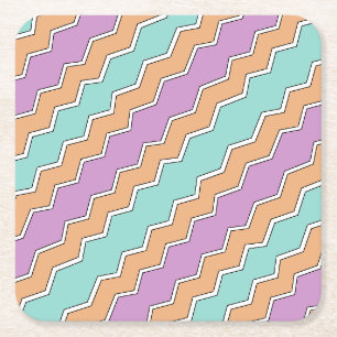 Geometrisches Muster von ZigZag Rechteckiger Pappuntersetzer