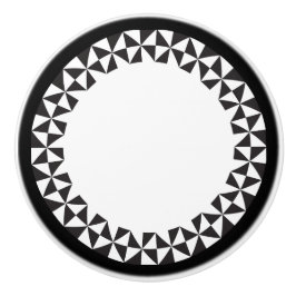 Geometrisches Muster | Weiß und Schwarz Keramikknauf
