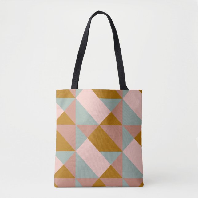 Geometrisches Musterdesign in erdbrauner Farbe Tasche (Vorderseite)