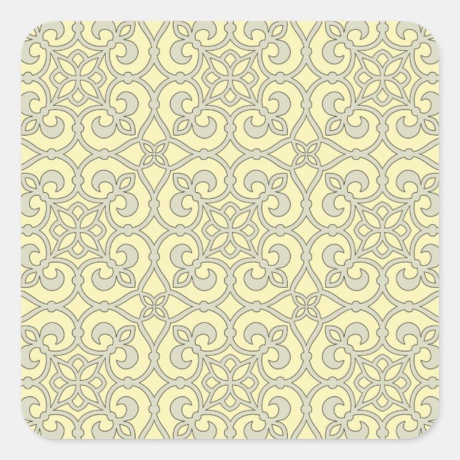Geometrisches Mustergitter Quadratischer Aufkleber (Vorderseite)