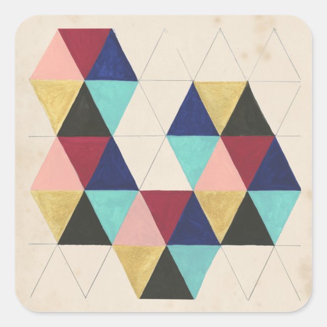 Geometrisches Musterspiel III Quadratischer Aufkleber (Vorderseite)