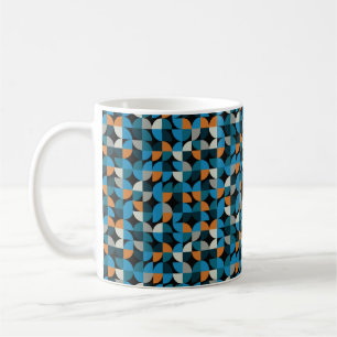 Geometrisches, nahtloses Mosaikmuster, Hintergrund Kaffeetasse