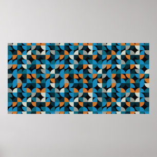 Geometrisches, nahtloses Mosaikmuster, Hintergrund Poster