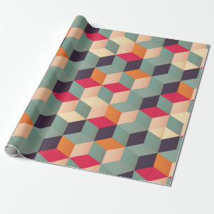 Geometrisches nahtloses Muster mit farbigen Quadra Geschenkpapier