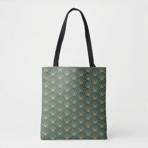 Geometrisches nahtloses Muster mit goldenen Linien Tasche