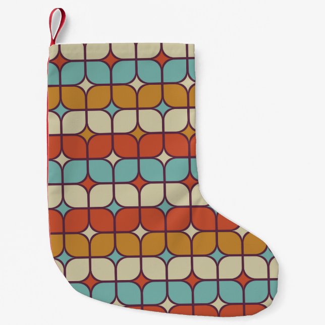 Geometrisches nahtloses Muster, Vintager Stil. Kleiner Weihnachtsstrumpf (Vorderseite)