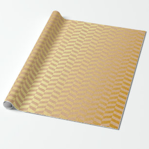 Geometrisches Naturkart Rosa Golden Zig Zag Geschenkpapier