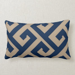 Geometrisches Navy- und Khaki-Entwurfskissen Lendenkissen