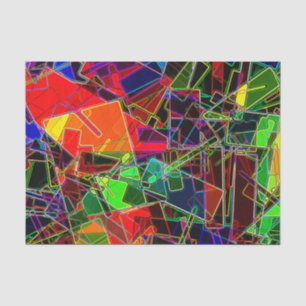 Geometrisches NeonFraktal Seidenpapier