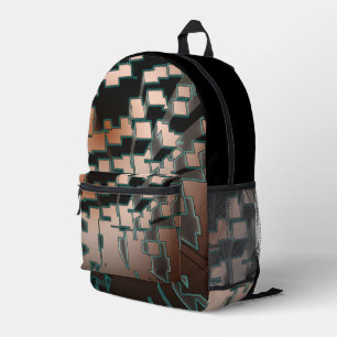 Geometrisches Neonfuturistisches Extrusionsmuster Bedruckter Rucksack