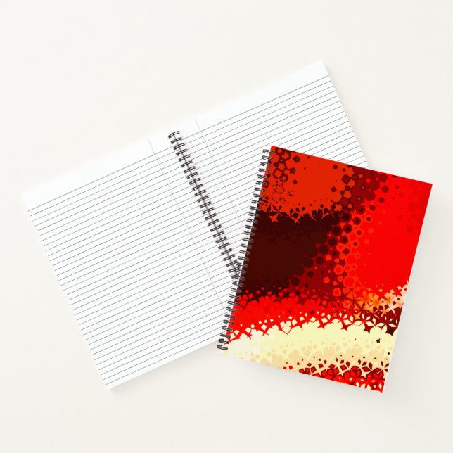 Geometrisches Notebook in lebendiges Rot und Beige Notizbuch (Innenseite)