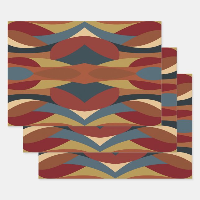 Geometrisches, optisches, gestanztes Glas Abstrakt Geschenkpapier Set (Set)