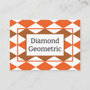 Geometrisches Orange Grün Diamant Geometrisch  Visitenkarte