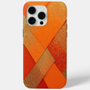 Geometrisches Orange und Gold Glitter Abstrakt Case-Mate iPhone Hülle