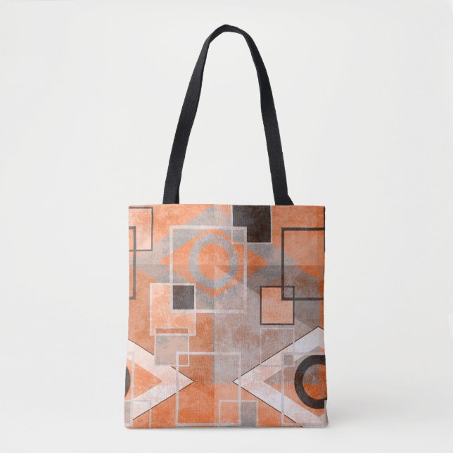 Geometrisches orangegraues Grundiermittel Tasche (Vorderseite)