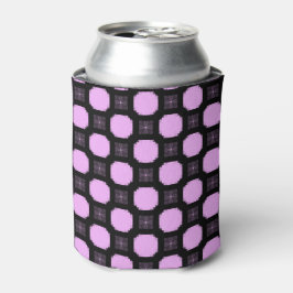 Geometrisches Ornament in Rosa und Schwarz. Dosenkühler