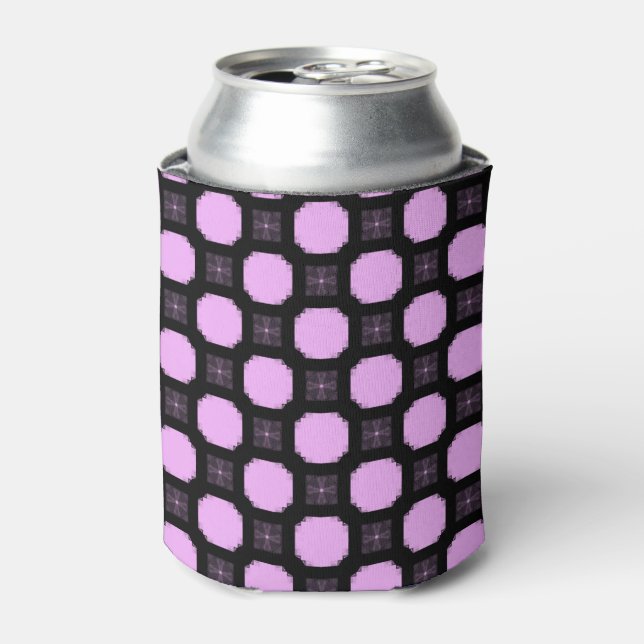 Geometrisches Ornament in Rosa und Schwarz. Dosenkühler (Kanne Vorderseite)