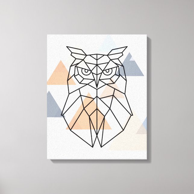 Geometrisches Owl-Design Leinwanddruck (Vorderseite)