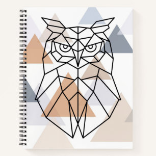 Geometrisches Owl-Design Notizbuch