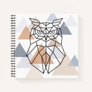Geometrisches Owl-Design Notizbuch
