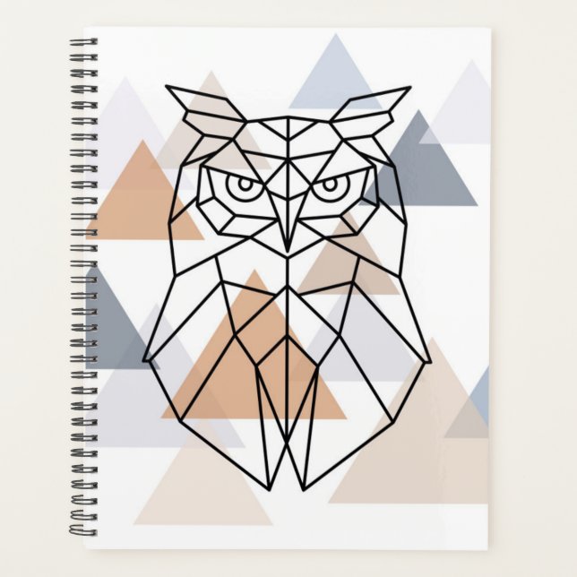 Geometrisches Owl-Design Planer (Vorderseite)