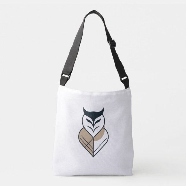 Geometrisches OWL-Logo Tragetaschen Mit Langen Trägern (Vorderseite)