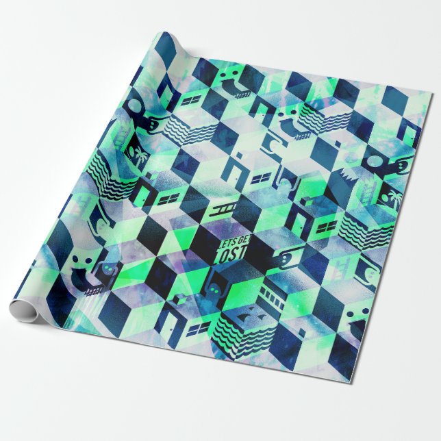 Geometrisches Papier Geschenkpapier (Ungerollt)