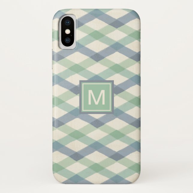 Geometrisches Pastellmuster des Monogramm-| Case-Mate iPhone Hülle (Rückseite)