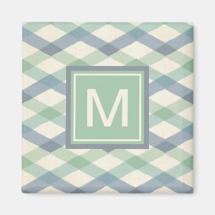 Geometrisches Pastellmuster des Monogramm-  Magnet
