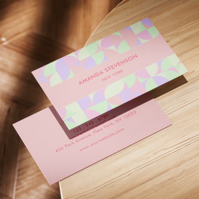 geometrisches Pastellmuster Visitenkarte (Von Creator hochgeladen)
