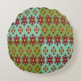 Geometrisches Patchwork-Kissen – Modernes Lila C Rundes Kissen