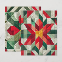 Geometrisches Patchwork Poinsettia Scrapbook Paper