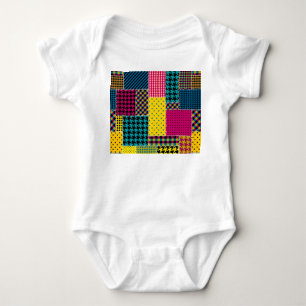 Geometrisches Patchwork: Rechteck - Nahtloser Hint Baby Strampler