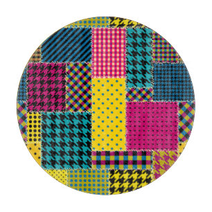 Geometrisches Patchwork: Rechteck - Nahtloser Hint Schneidebrett
