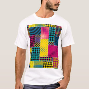 Geometrisches Patchwork: Rechteck - Nahtloser Hint T-Shirt
