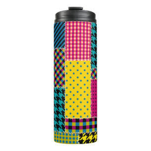 Geometrisches Patchwork: Rechteck - Nahtloser Hint Thermosbecher
