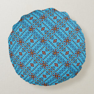 Geometrisches Patchwork-Wurfkissen – Modernes Lila Rundes Kissen