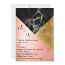 Geometrisches Peach Gold und Black Marble