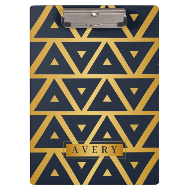 Geometrisches personalisiertes Dreieck Klemmbrett (Vorderseite)