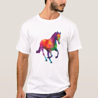 Geometrisches Pferd Reiten Reiten T-Shirt