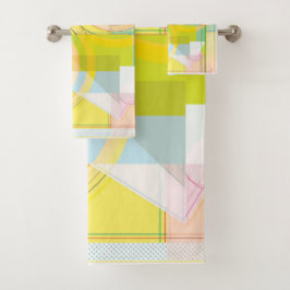 Geometrisches Profil Handtuch Badhandtuch Set