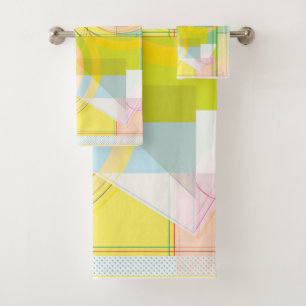 Geometrisches Profil Handtuch Badhandtuch Set