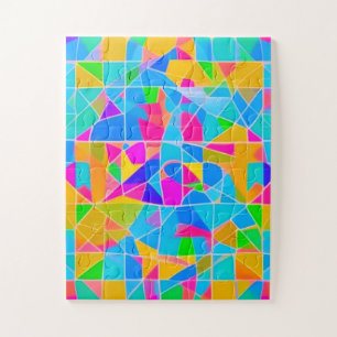 Geometrisches Puzzle mit hellen Farben für alle Al