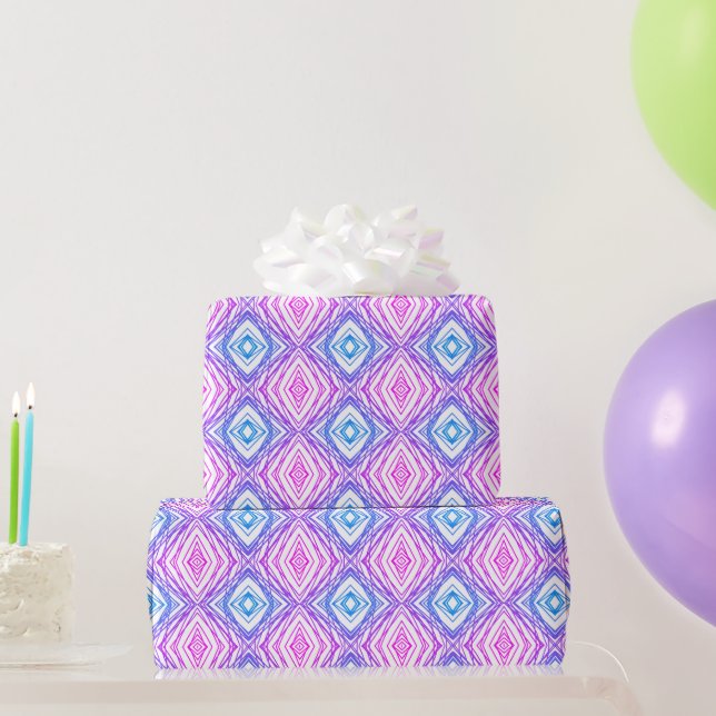 Geometrisches Quadrat und Diamond Geschenkpapier (Partygeschenke)