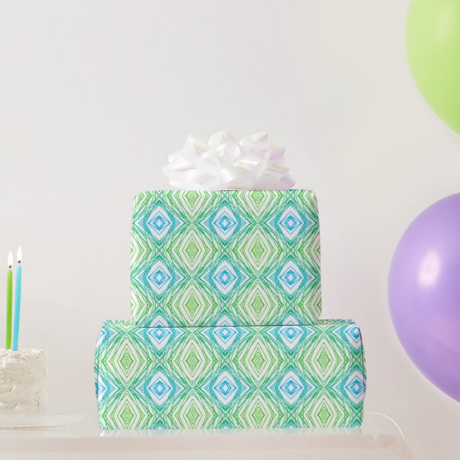 Geometrisches Quadrat und Diamond Geschenkpapier (Partygeschenke)