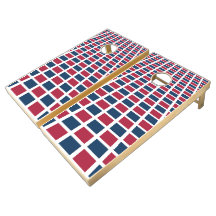 Geometrisches Quadratmuster Rot und Blau
