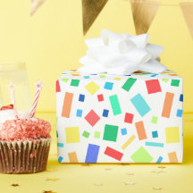 Geometrisches Rainbow-farbiges Confetti-Geschenk