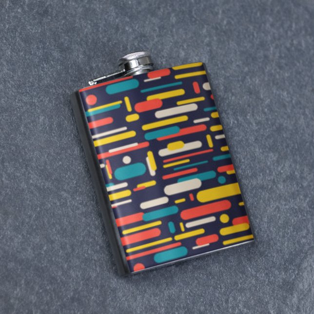Geometrisches Rechteck-Muster Flachmann (Geometric Rounded Rectangle Pattern Flask)
